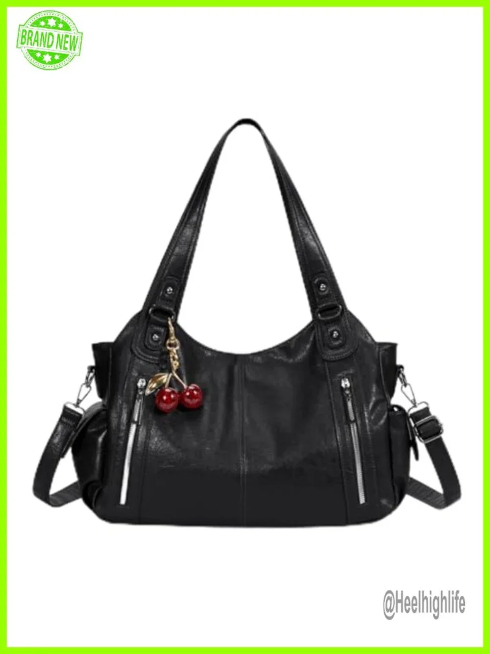 Slouchy Hobo Shoulder Bag Faux Leather Tote Crossbody Y2k Satchel